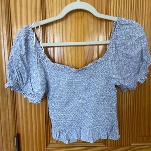 Windsor Blue Puff Sleeve Blouse
